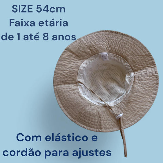 Kit Cadeira de Praia c/ Guarda Sol + Chapéu Infantil com UPF50 Dinossauro