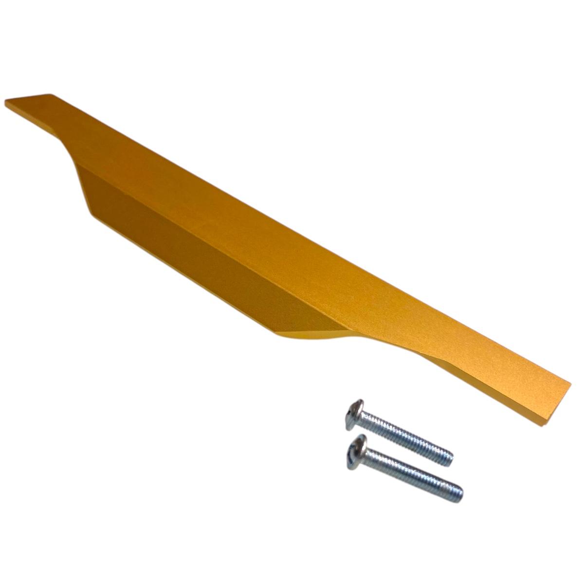 Kit 8 Peças Perfil Puxador Slim Alumínio Para Móveis 20 cm Cor Dourada -RIKABUNI