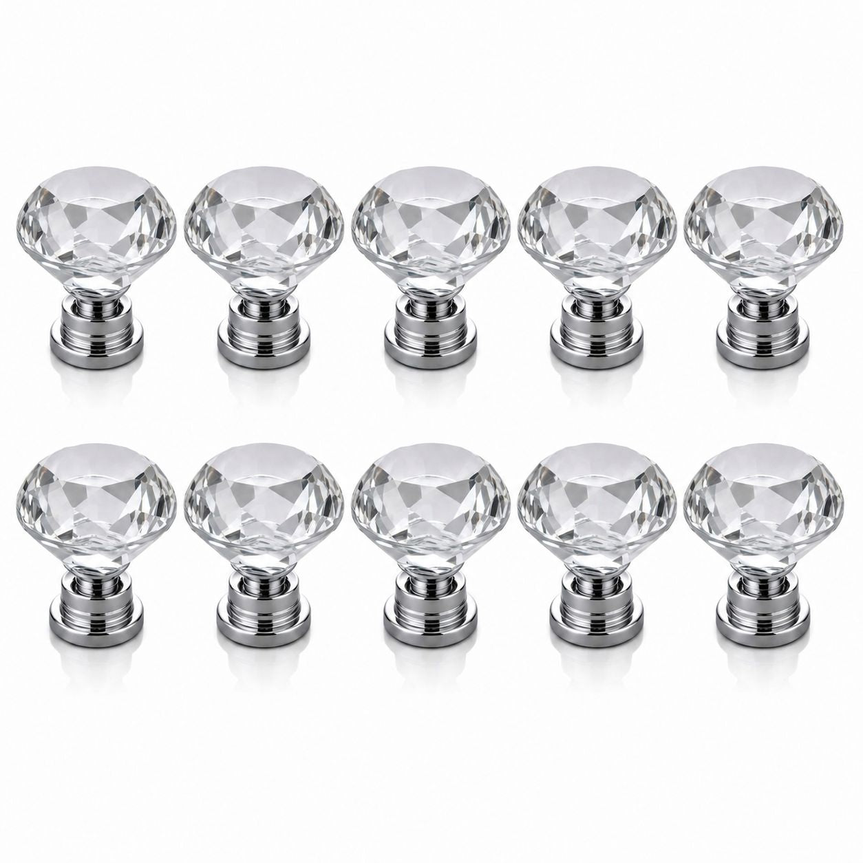 Puxador Cristal 30mm Para Móveis Armário Gaveta Kit 4 8 10