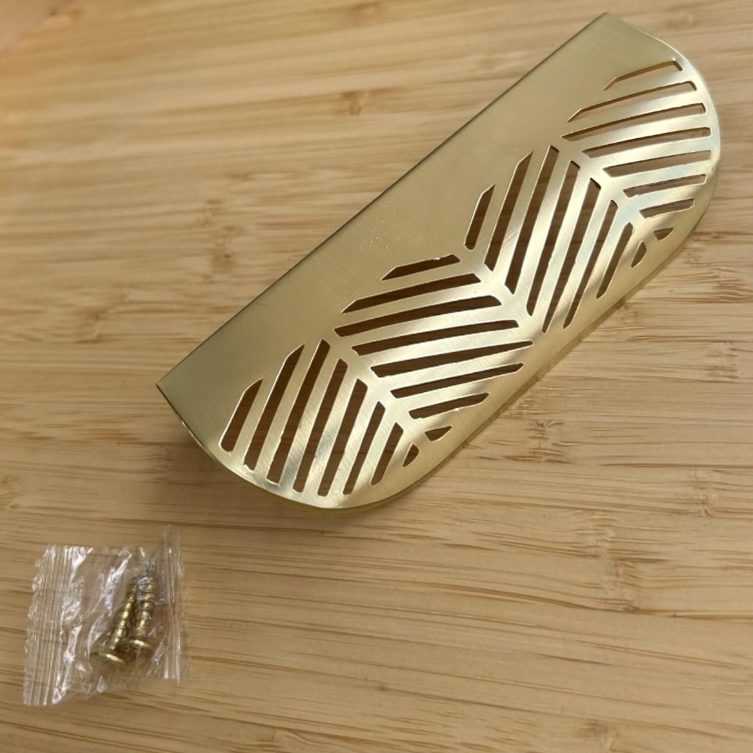 Kit c/08 Puxadores para Armários e Gavetas em Formato de Folha Dourado 12cm