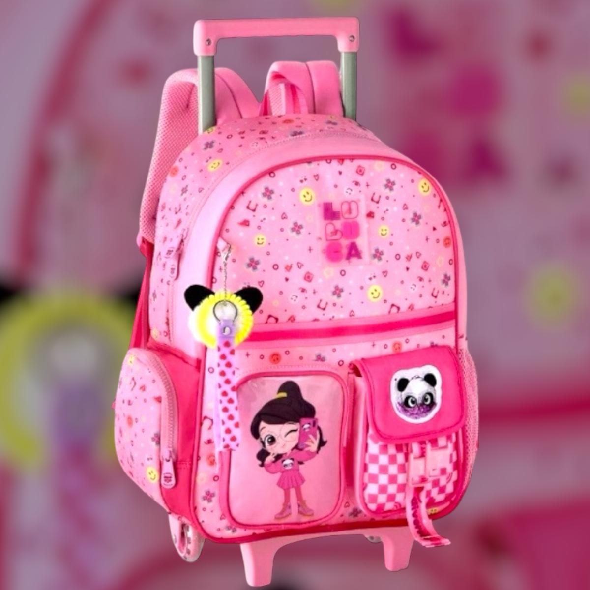 Mochila Escolar Infantil Rodinhas Luluca Rosa - Clio Style