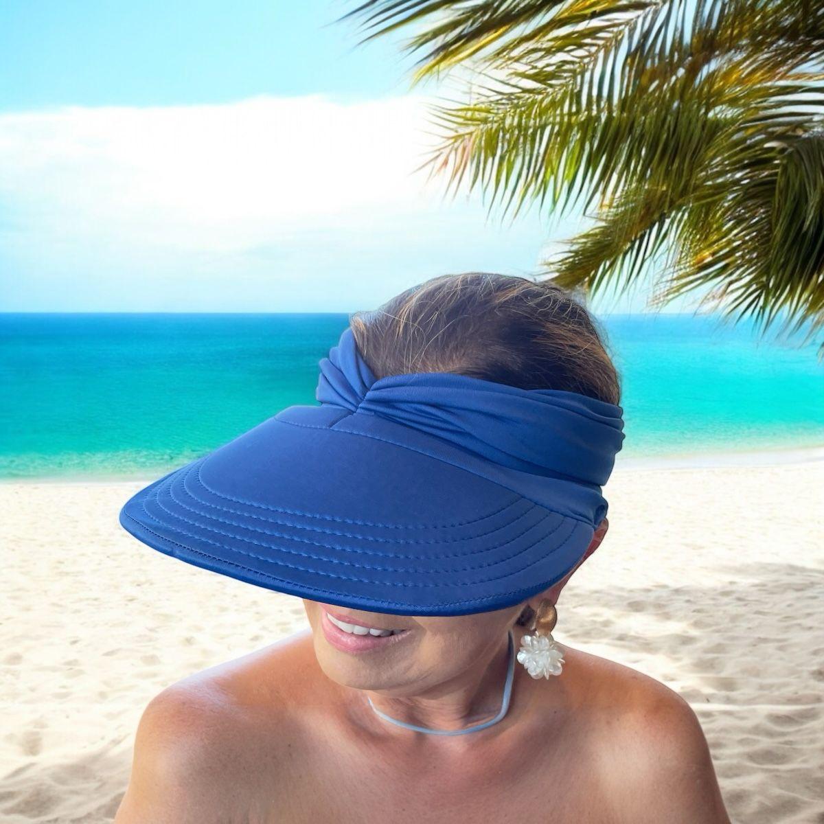 Viseira Turbante Feminina Luxo Aba Elegância Praia Luxo