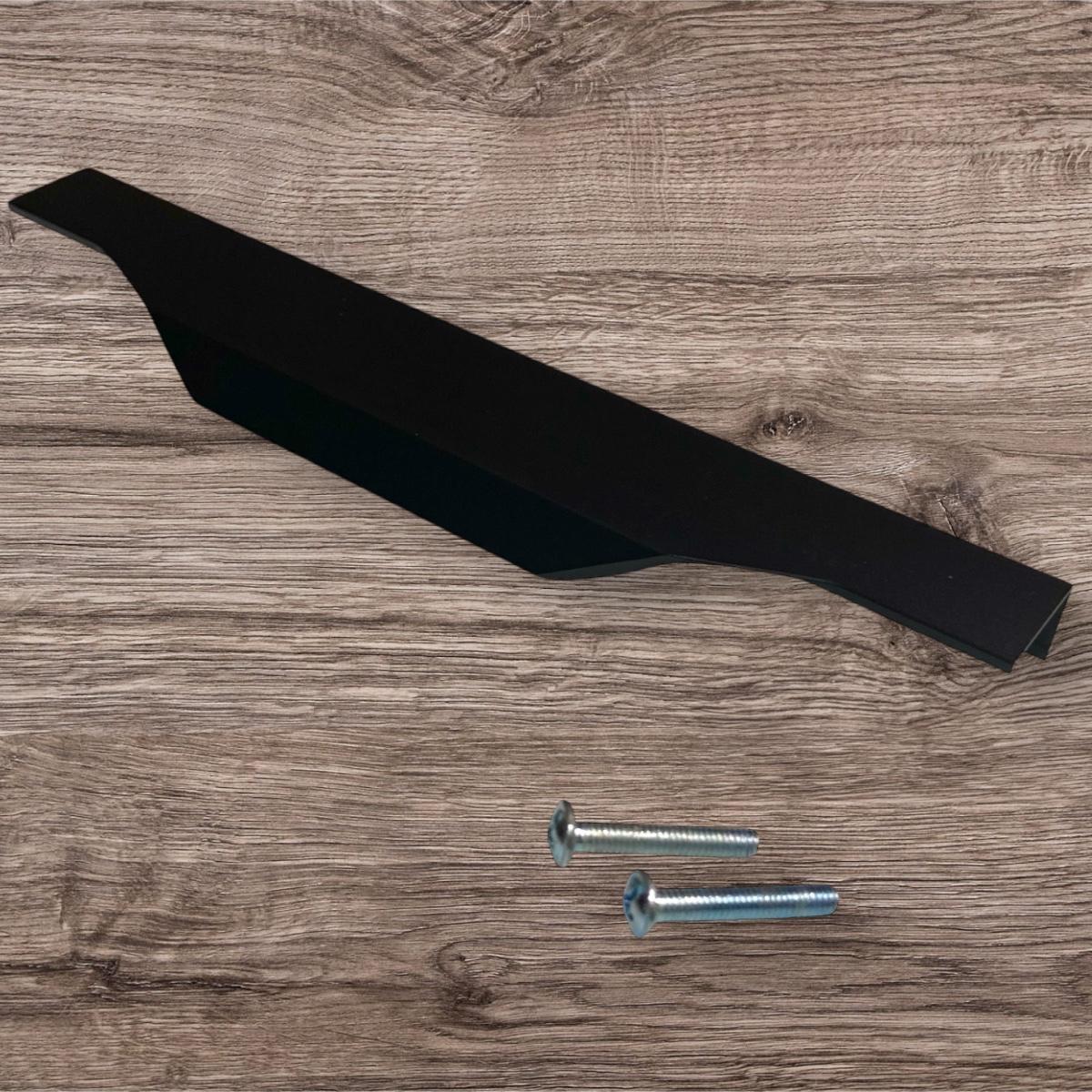 Kit 4 Peças Perfil Puxador Slim Alumínio para Móveis 20 cm Preto - RIKABUNI