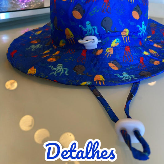 Kit Cadeira de Praia c/ Guarda Sol + Chapéu Infantil com UPF50 Panda