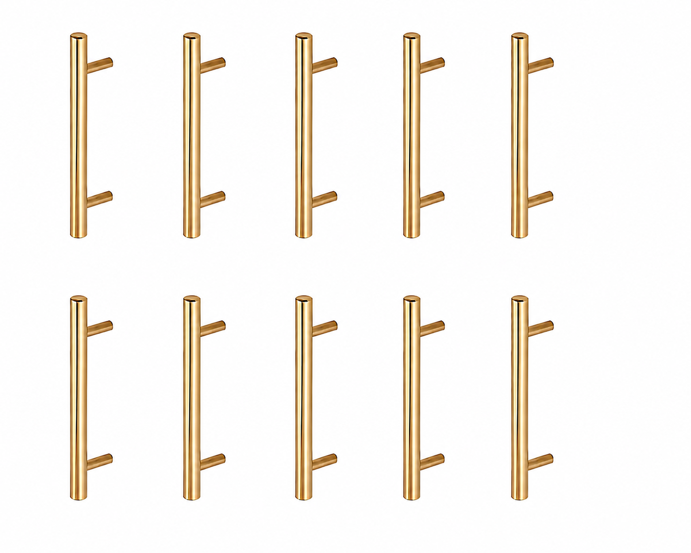 Kit Puxador Tubo Dourado 64mm Armário Gaveta Cozinha Luxo