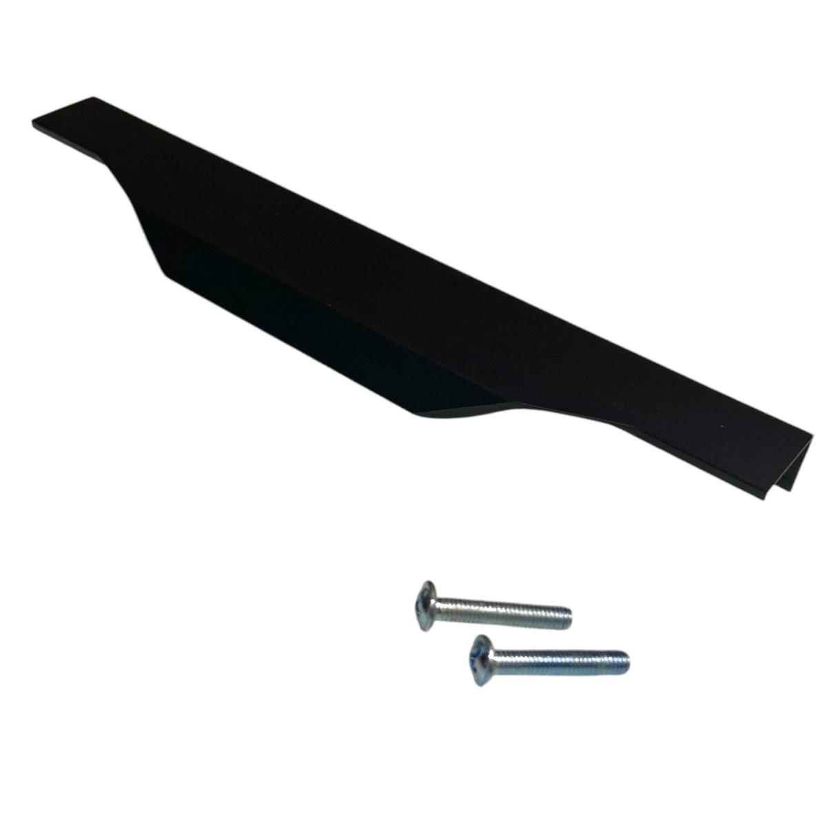 Kit 4 Peças Perfil Puxador Slim Alumínio para Móveis 20 cm Preto - RIKABUNI