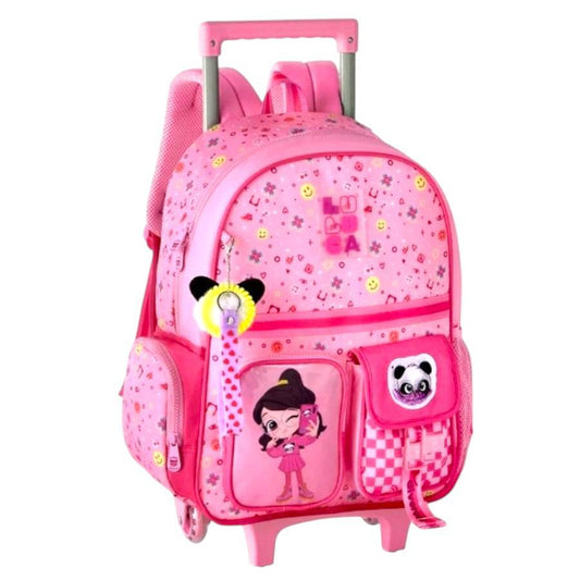 Mochila Escolar Infantil Rodinhas Luluca Rosa - Clio Style