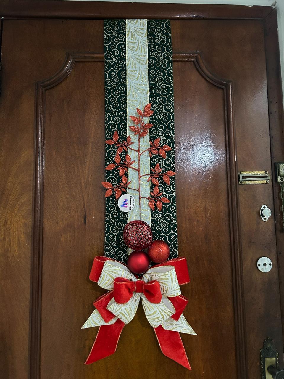 Escapulário Natalino de Luxo Verde, Tecido Premium, Laços em Veludo e Decoração Diferente em Cada Ponta - RIKABUNI