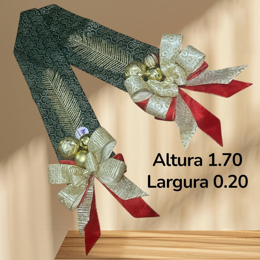 Escapulário de Natal Fita Decorativa de Tecido e Laço de Veludo Luxuoso para Porta Feito à Mão - RIKABUNI