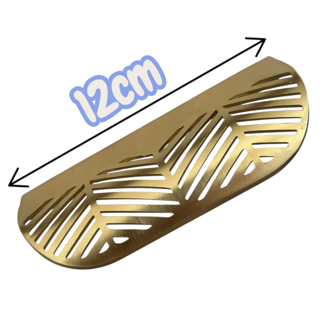 Kit c/10 Puxadores para Armários e Gavetas em Formato de Folha Dourado 12cm