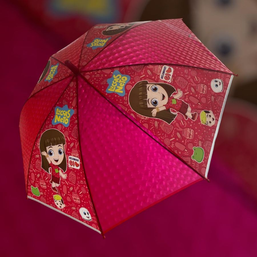 Guarda Chuva Sombrinha Infantil Gi & Luccas Neto Com Apito