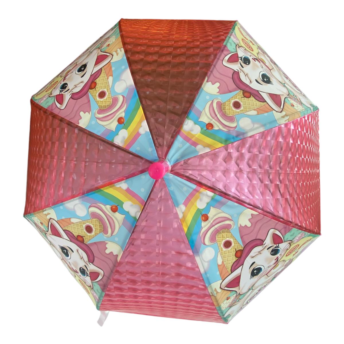 Guarda Chuva Infantil  + Capa de Chuva da Gatinha Nini Rosa e Verde