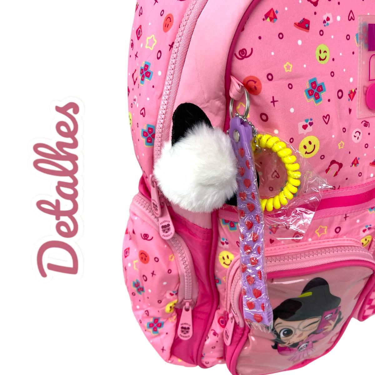 Mochila Escolar Infantil Rodinhas Luluca Rosa - Clio Style