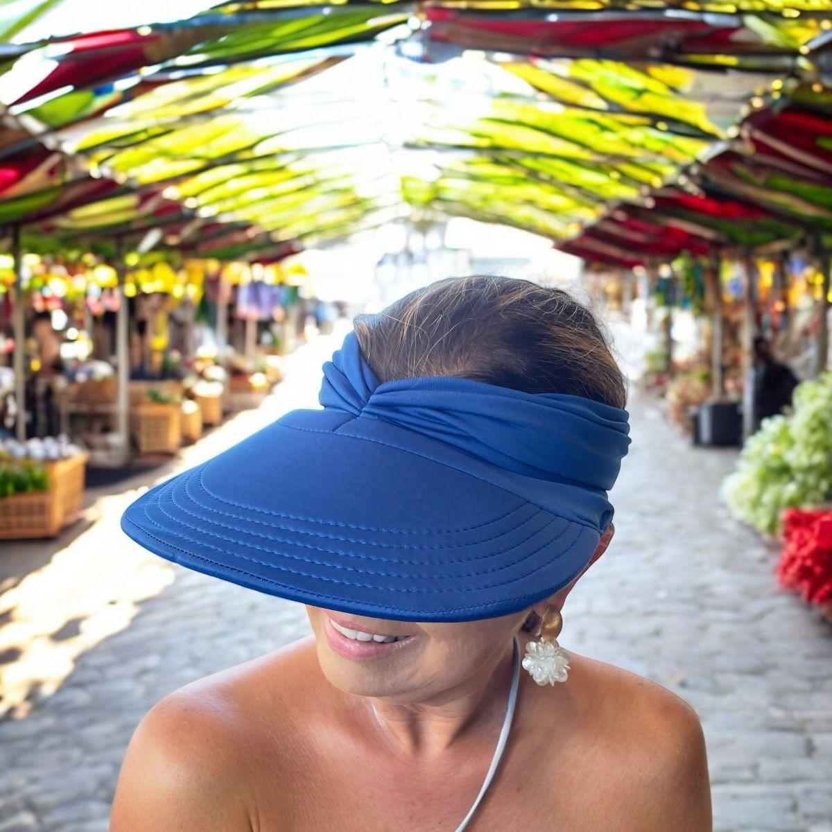 Viseira Turbante Feminina Luxo Aba Elegância Praia Luxo