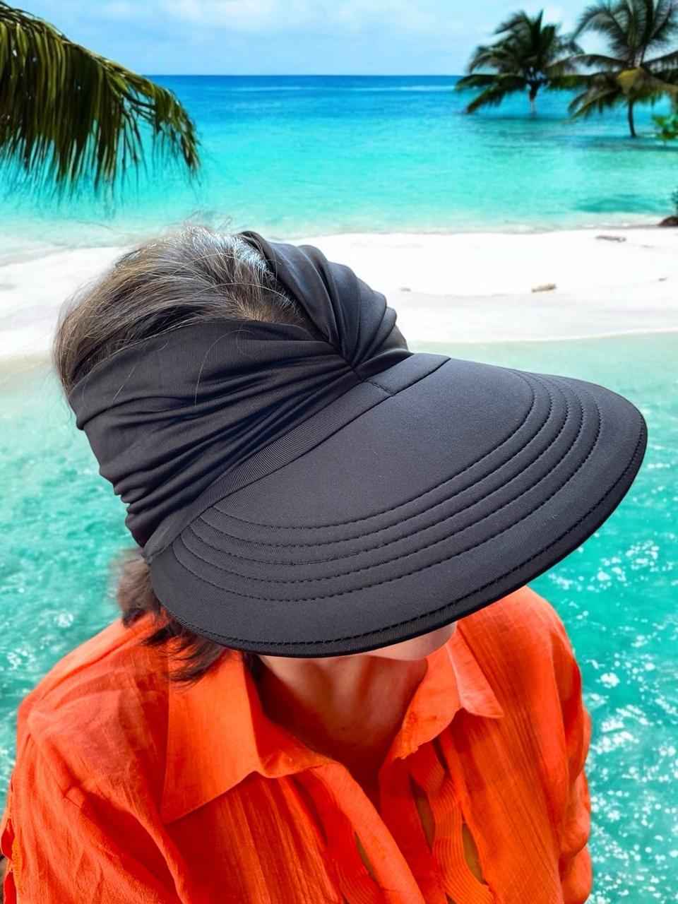 Viseira Turbante Feminina Luxo Aba Elegância Praia Luxo