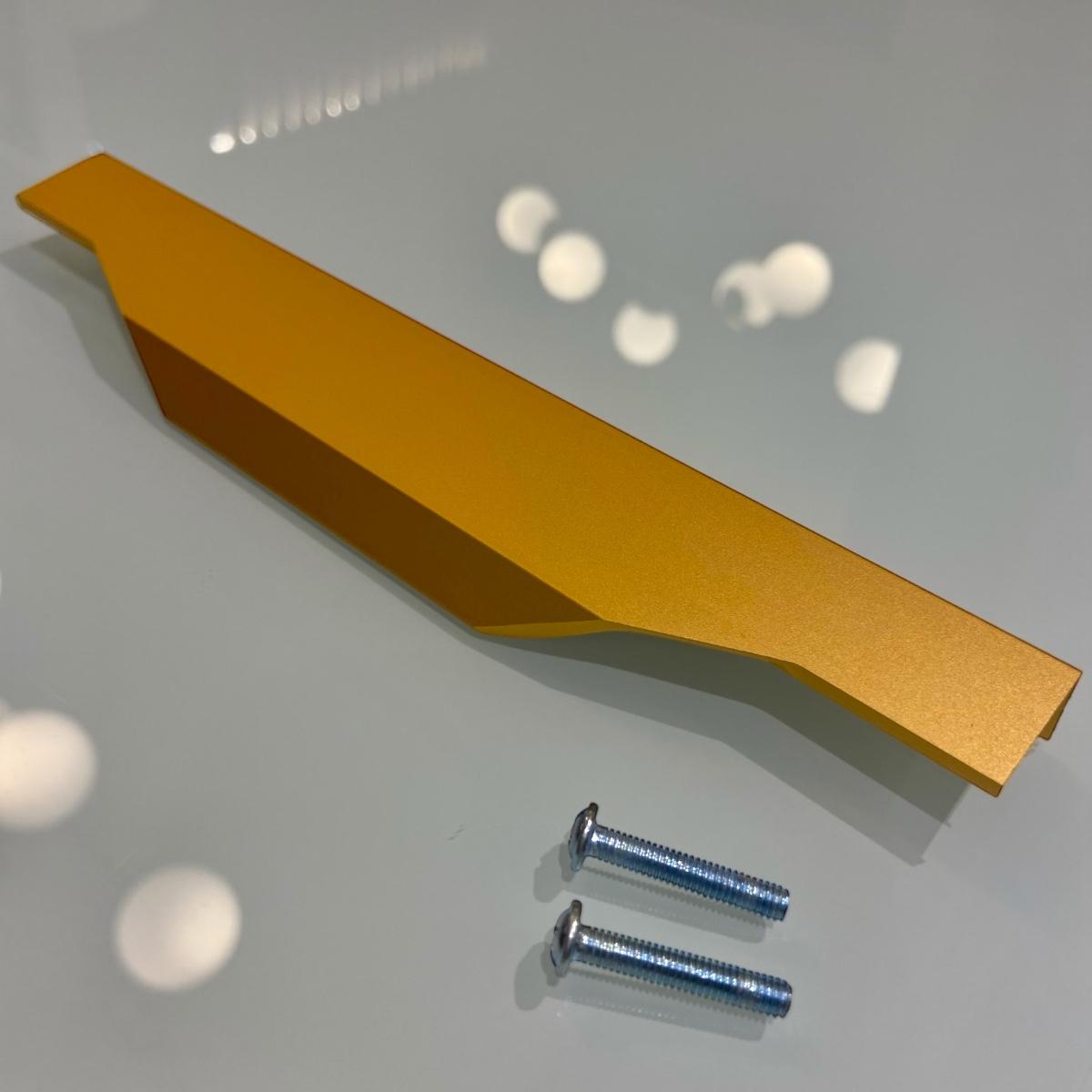 Kit 8 Peças Perfil Puxador Slim Alumínio Para Móveis 20 cm Cor Dourada -RIKABUNI