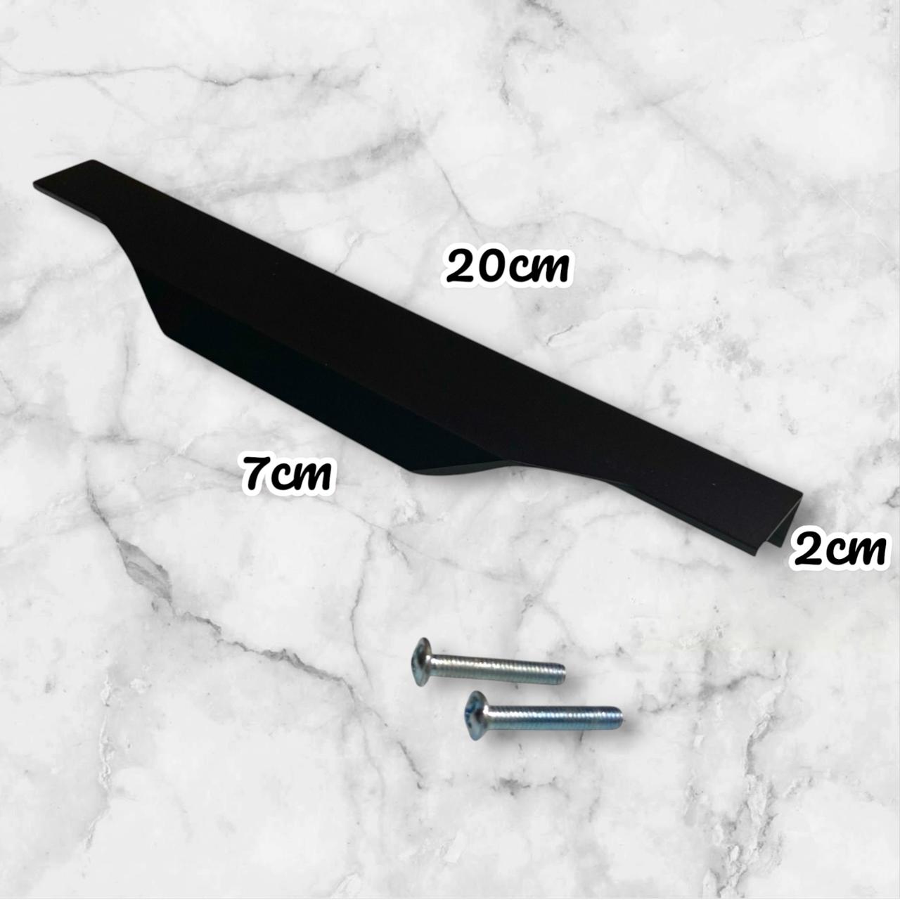 Kit 4 Peças Perfil Puxador Slim Alumínio para Móveis 20 cm Preto - RIKABUNI