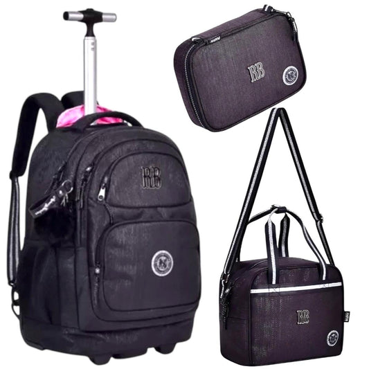 Kit Mochila Rodinhas Rebecca Bonbon Lancheira Térmica Estojo