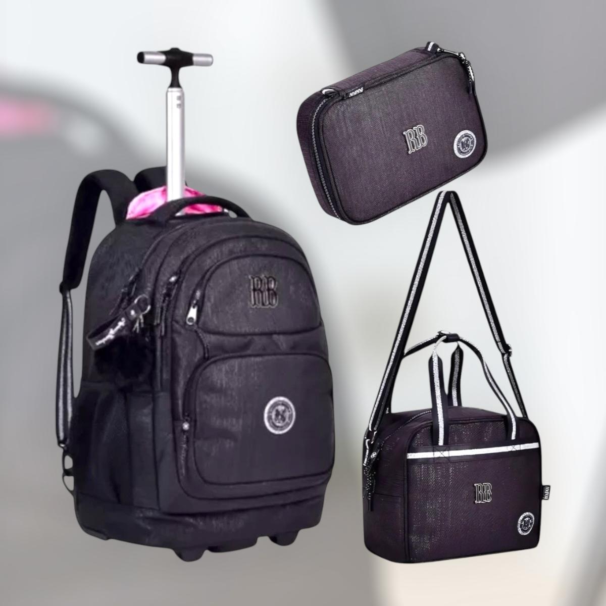 Kit Mochila Rodinhas Rebecca Bonbon Lancheira Térmica Estojo