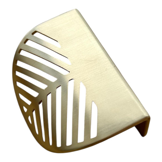 Kit c/8 Puxadores para Armários e Gavetas em Formato de Folha Dourado 6cm