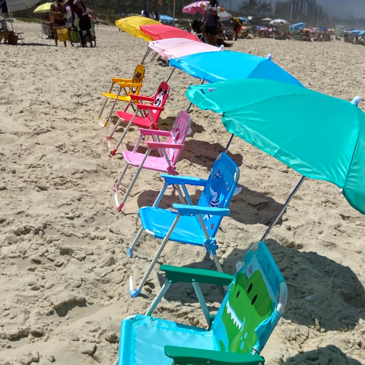 Cadeira de Praia e Jardim com Guarda Sol Infantil - RIKABUNI