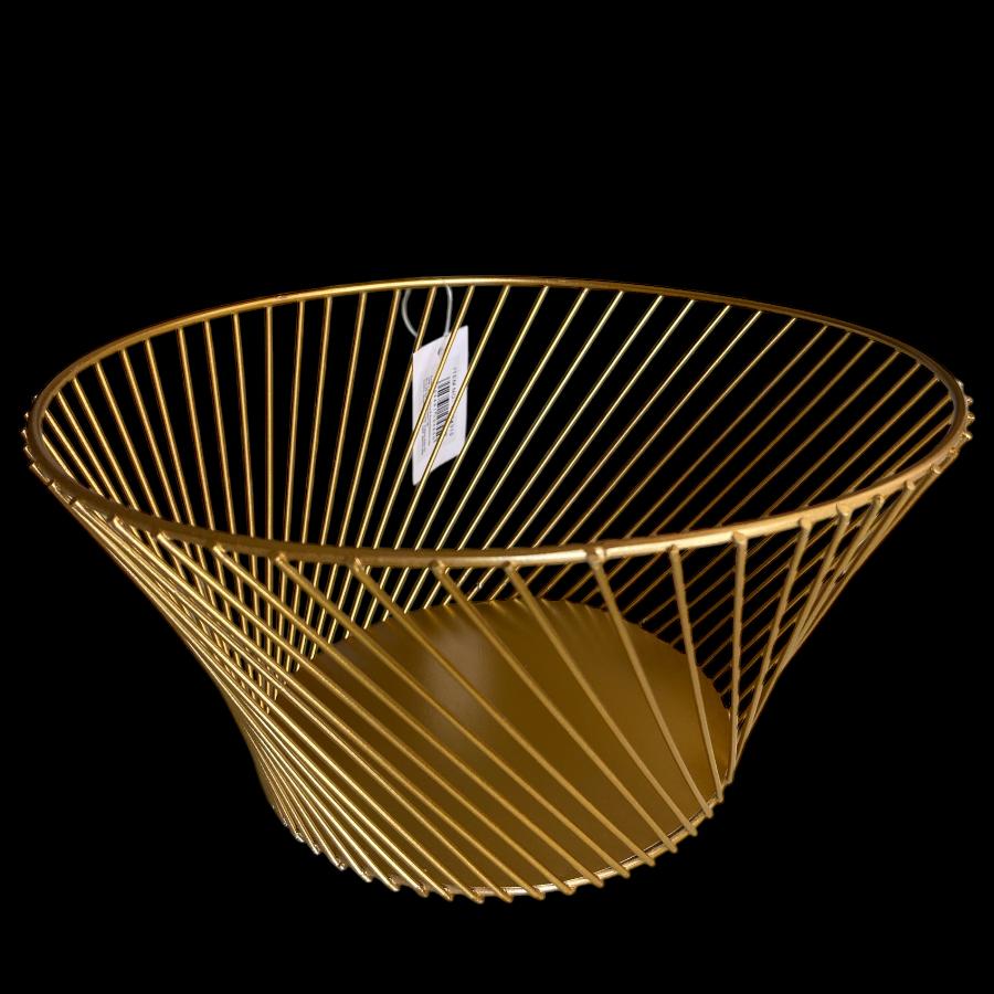 Centro de Mesa Dourado Redondo em Metal Enfeite Decoração