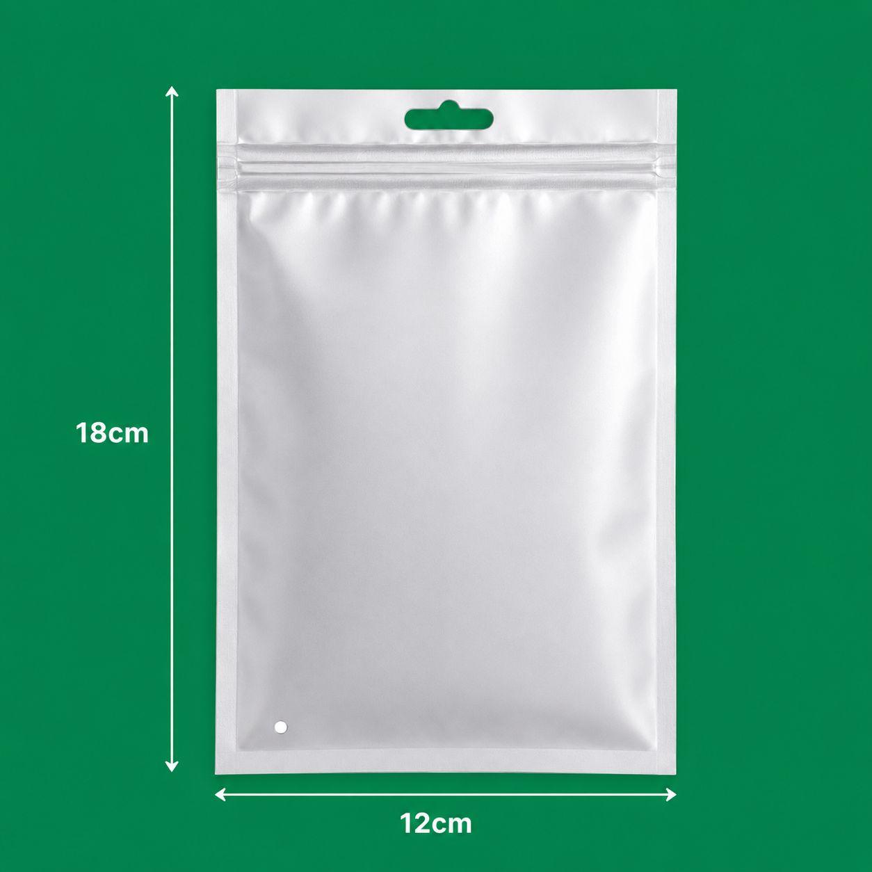 Kit Saco Embalagem Pouch Furo Expositor Com Zip - 100 Unid