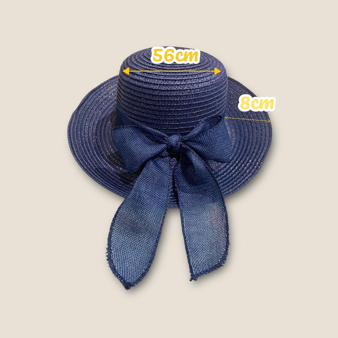 Chapéu de Palha Sintética Feminino Dobrável com Laço Decorativo, Estilo Clássico