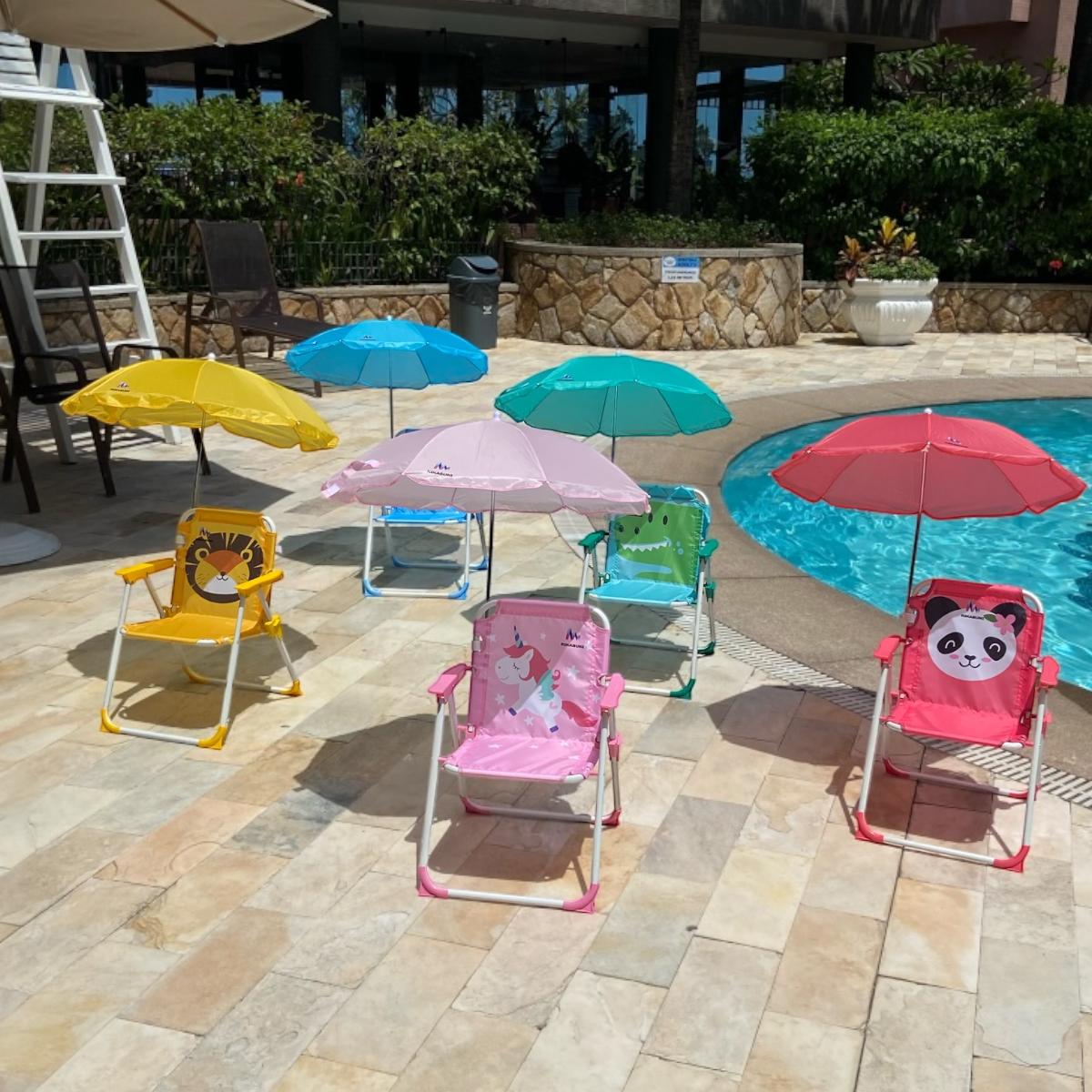 Cadeira de Praia e Jardim com Guarda Sol Infantil - RIKABUNI