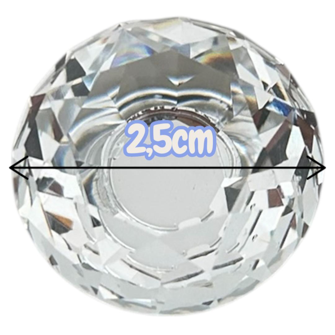 Puxador de Cristal com Base Dourada, Decorativo, para Armários e Gavetas, 10 Peças 25mm