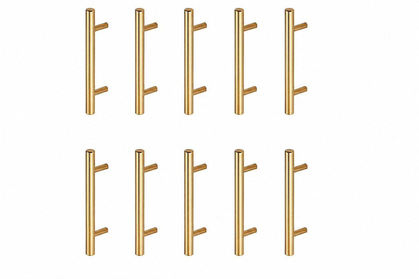 Kit Puxador Tubo Dourado 192mm Armário Gaveta Cozinha Luxo