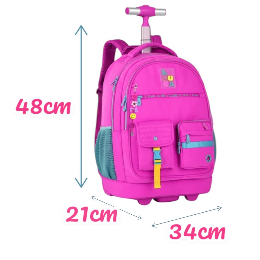 Kit Mochila Estojo E Lancheira Luluca Rodinhas Oficial  2025
