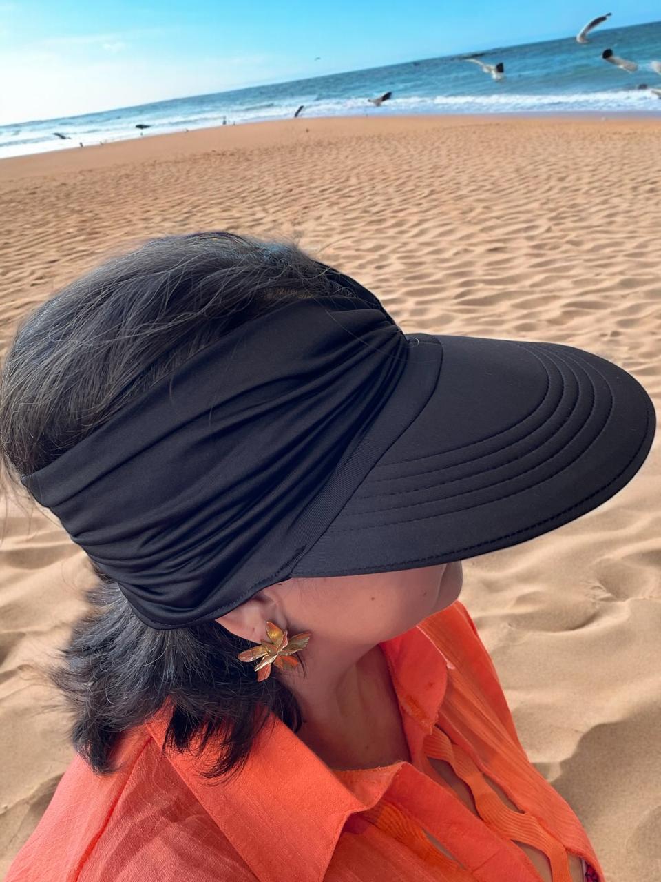 Viseira Turbante Feminina Luxo Aba Elegância Praia Luxo