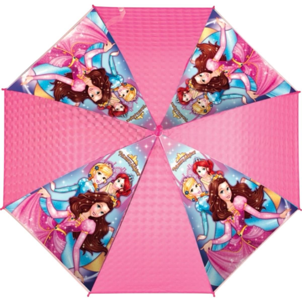 Conjunto Infantil de Guarda-Chuva e Capa de Chuva Princesas, Rosa, 2 Peças