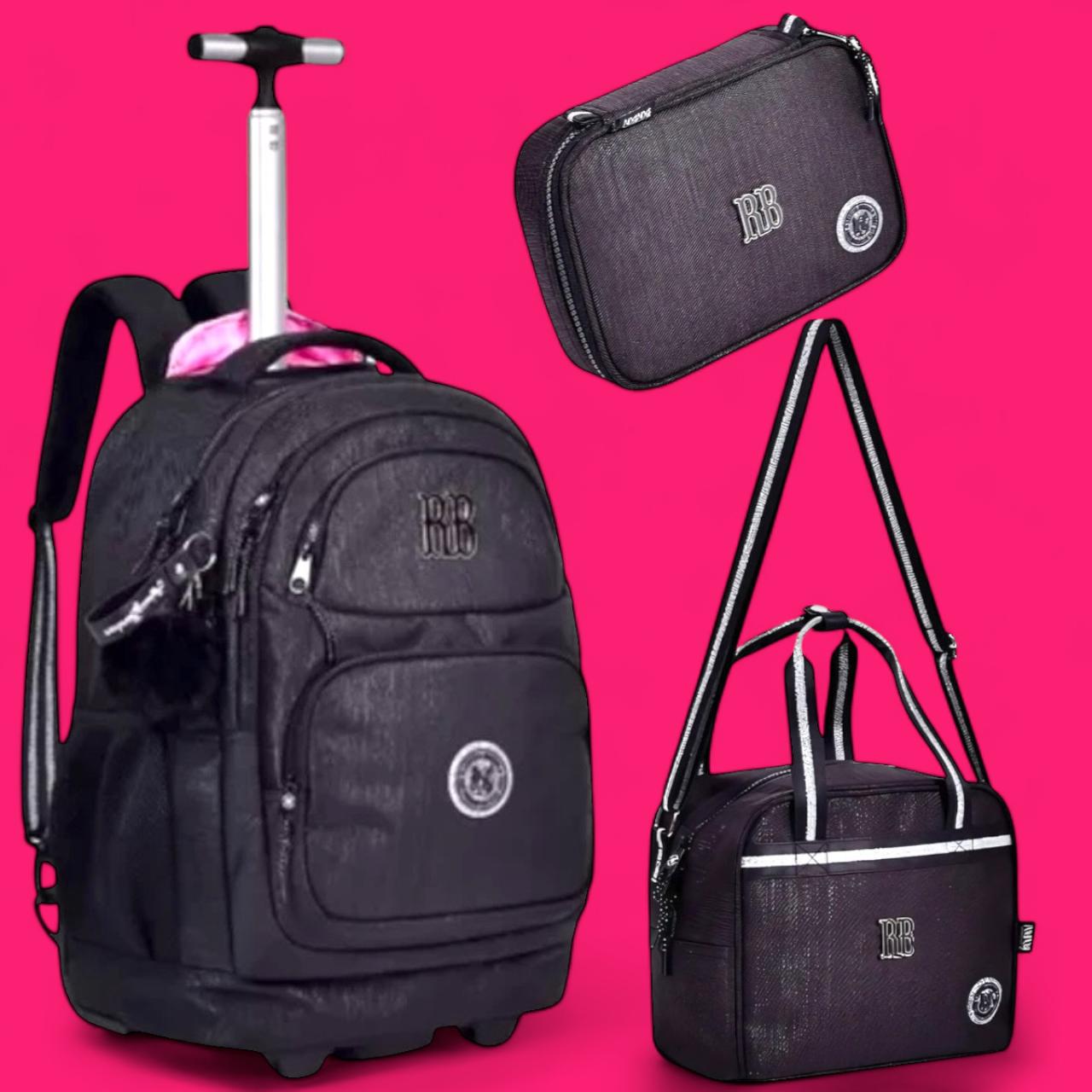 Kit Mochila Rodinhas Rebecca Bonbon Lancheira Térmica Estojo