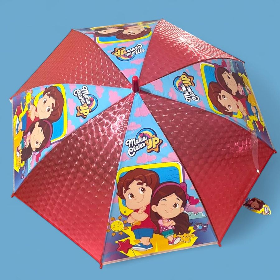 Guarda Chuva Infantil Maria Clara & JP com Apito - Vermelho