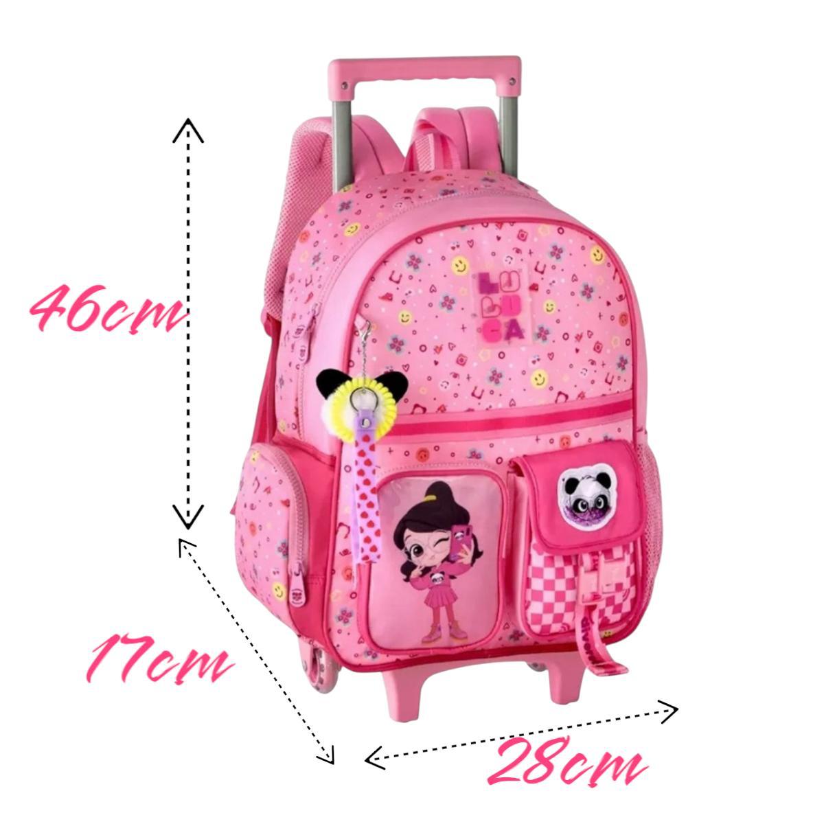 Mochila Escolar Infantil Rodinhas Luluca Rosa - Clio Style