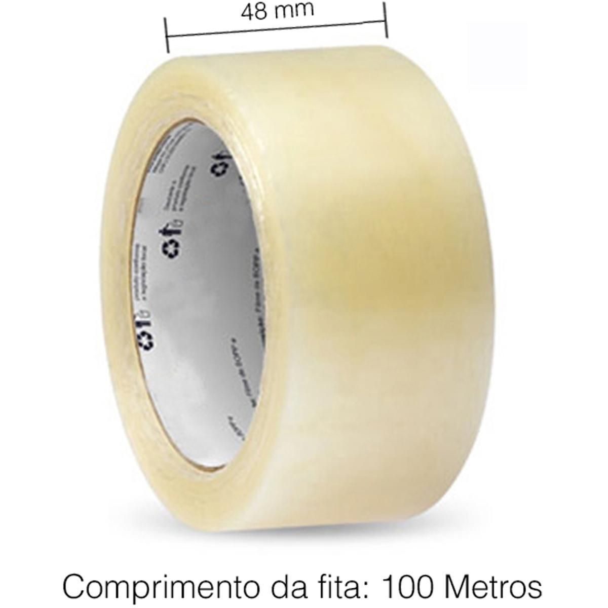 Fita Adesiva Transparente Durex Grossa 48mm x 100m