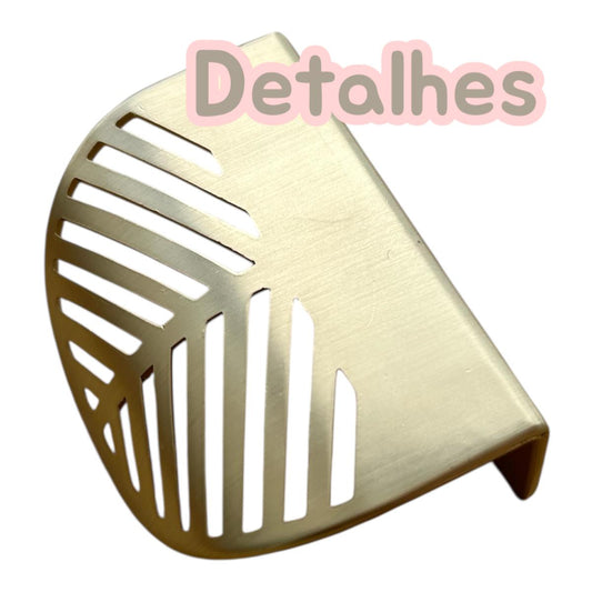 Kit c/10 Puxadores para Armários e Gavetas em Formato de Folha Dourado 6cm