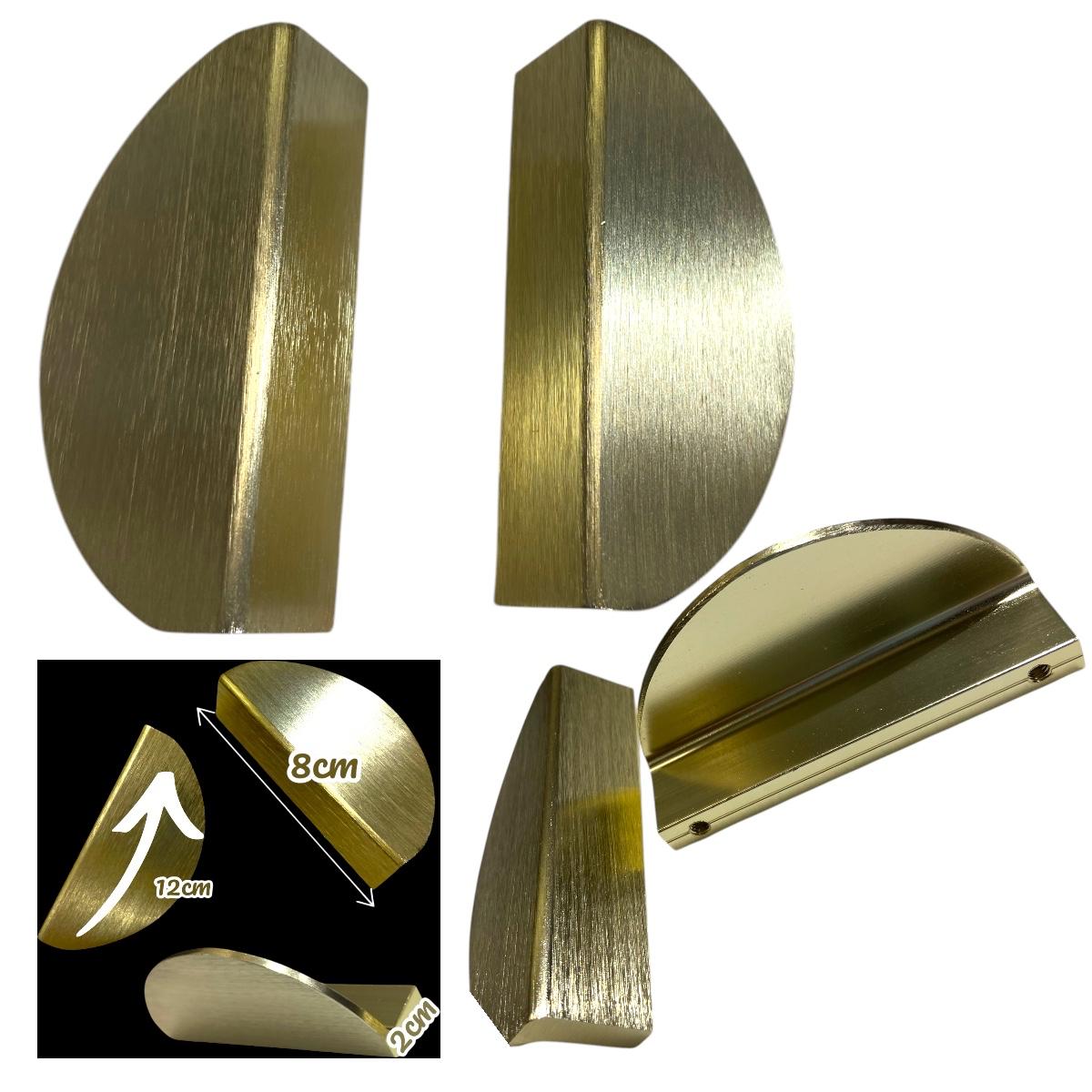 Kit c/4 Puxadores Gaveta Armário Meia Lua Maciço