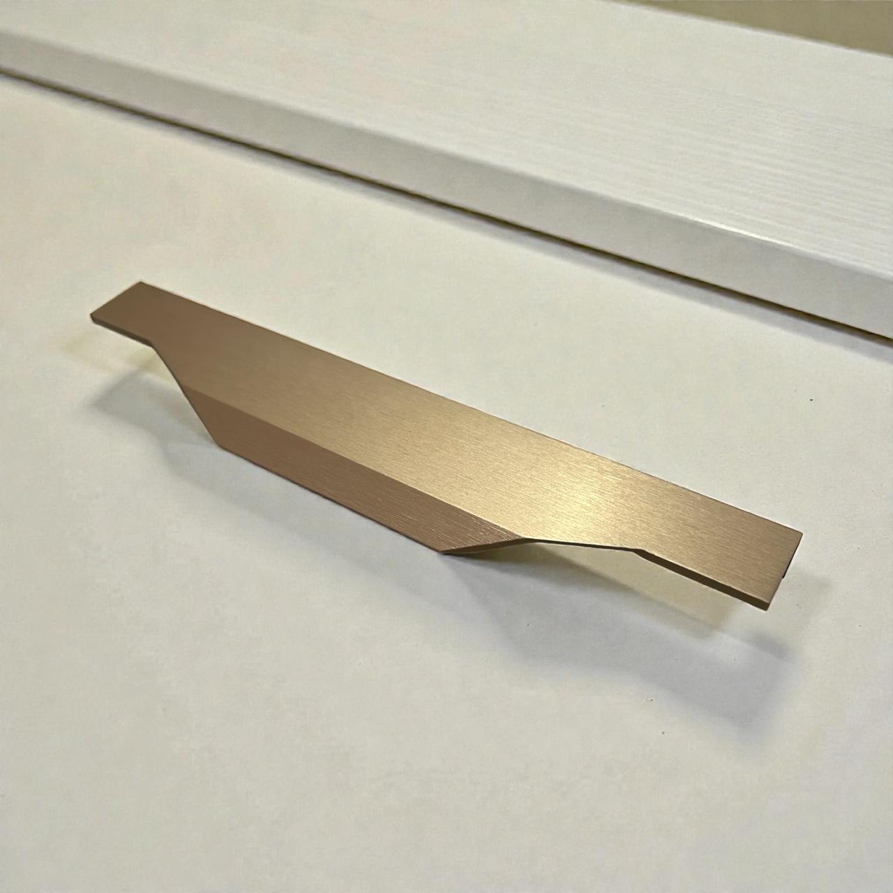 Puxador para Armários e Gavetas Perfil Slim Bronze Fosco Escovado 200mm - RIKABUNI