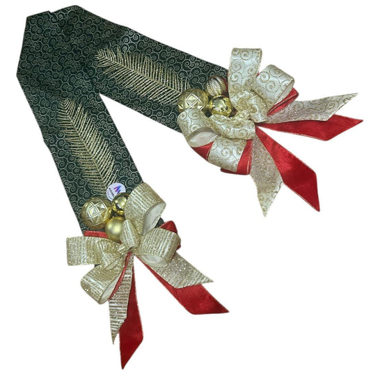 Escapulário de Natal Fita Decorativa de Tecido e Laço de Veludo Luxuoso para Porta Feito à Mão - RIKABUNI