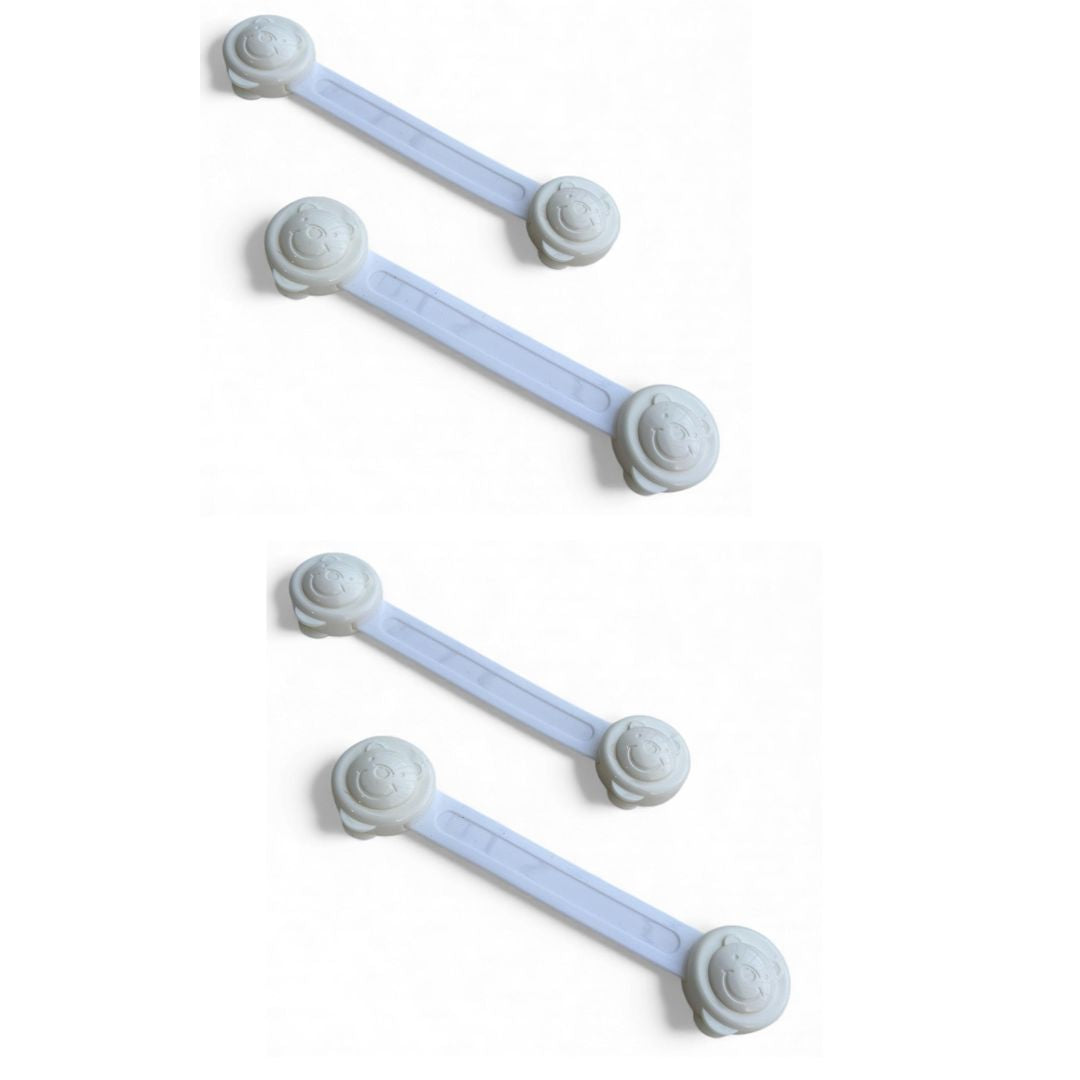 Trava de Segurança para Armário Porta Gaveta, Protetor Infantil Flexível para Bebê, Branco, 16cm, 4 Peças