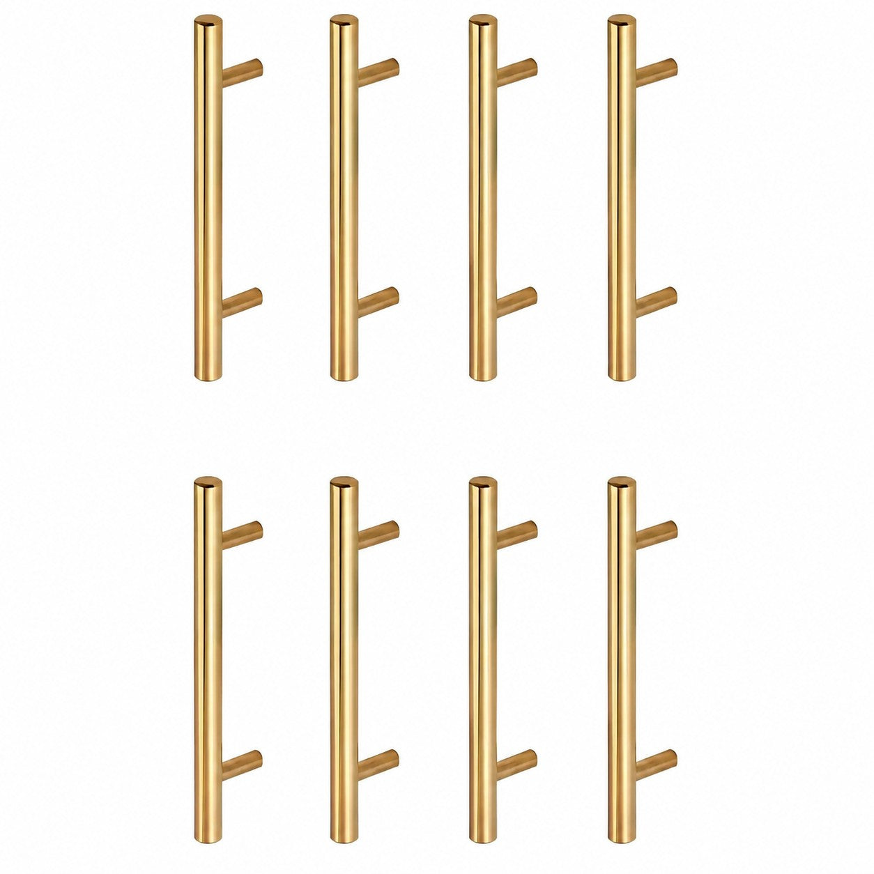 Kit Puxador Tubo Dourado  192mm Armário Gaveta Cozinha Luxo