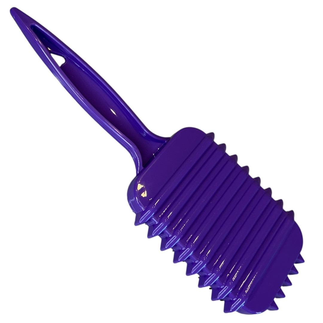 Escova Cabelo Raquete Modeladora Fitagem Cachos Roxa e Preto