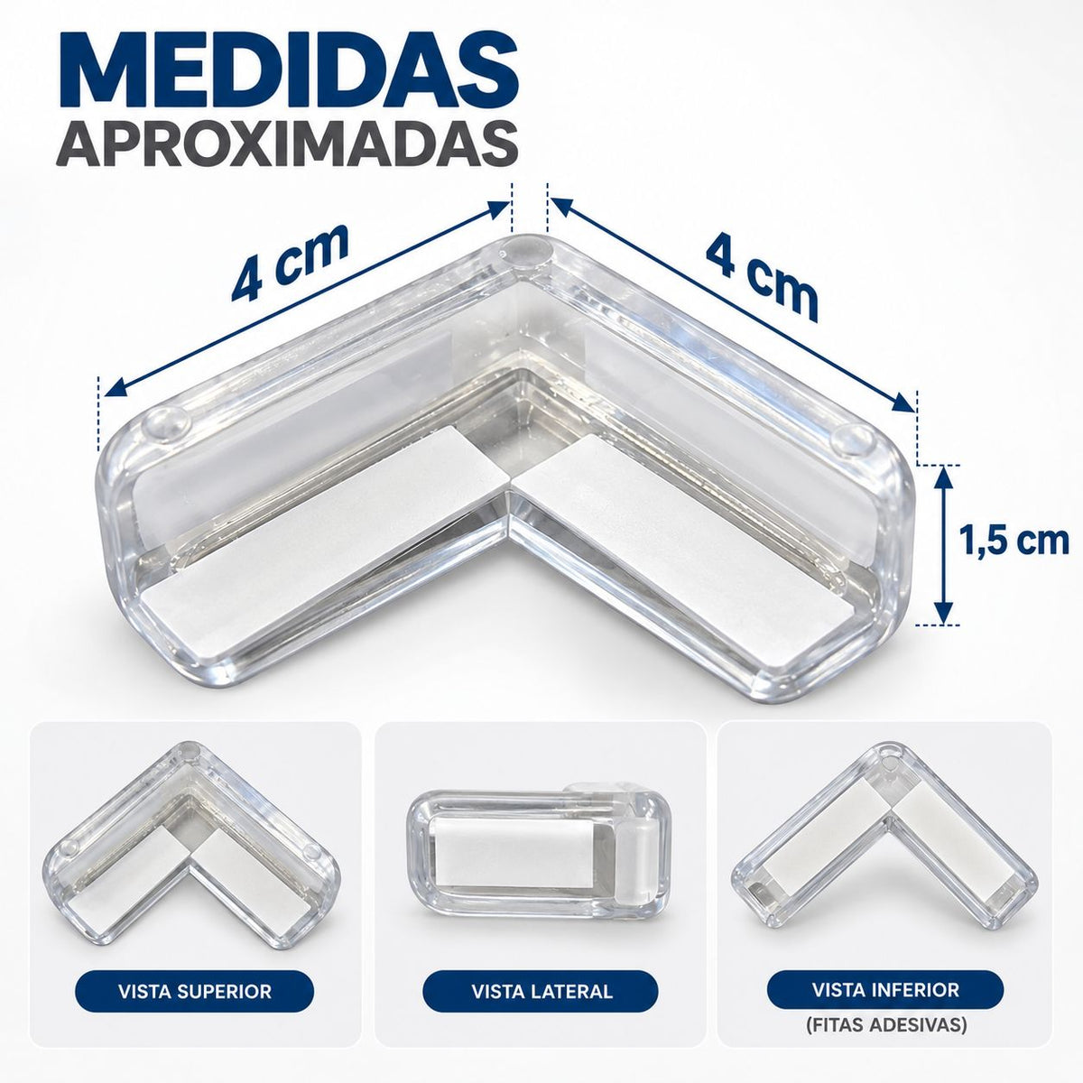05 Protetor Quina Silicone Transparente Bebê Mesa Móveis