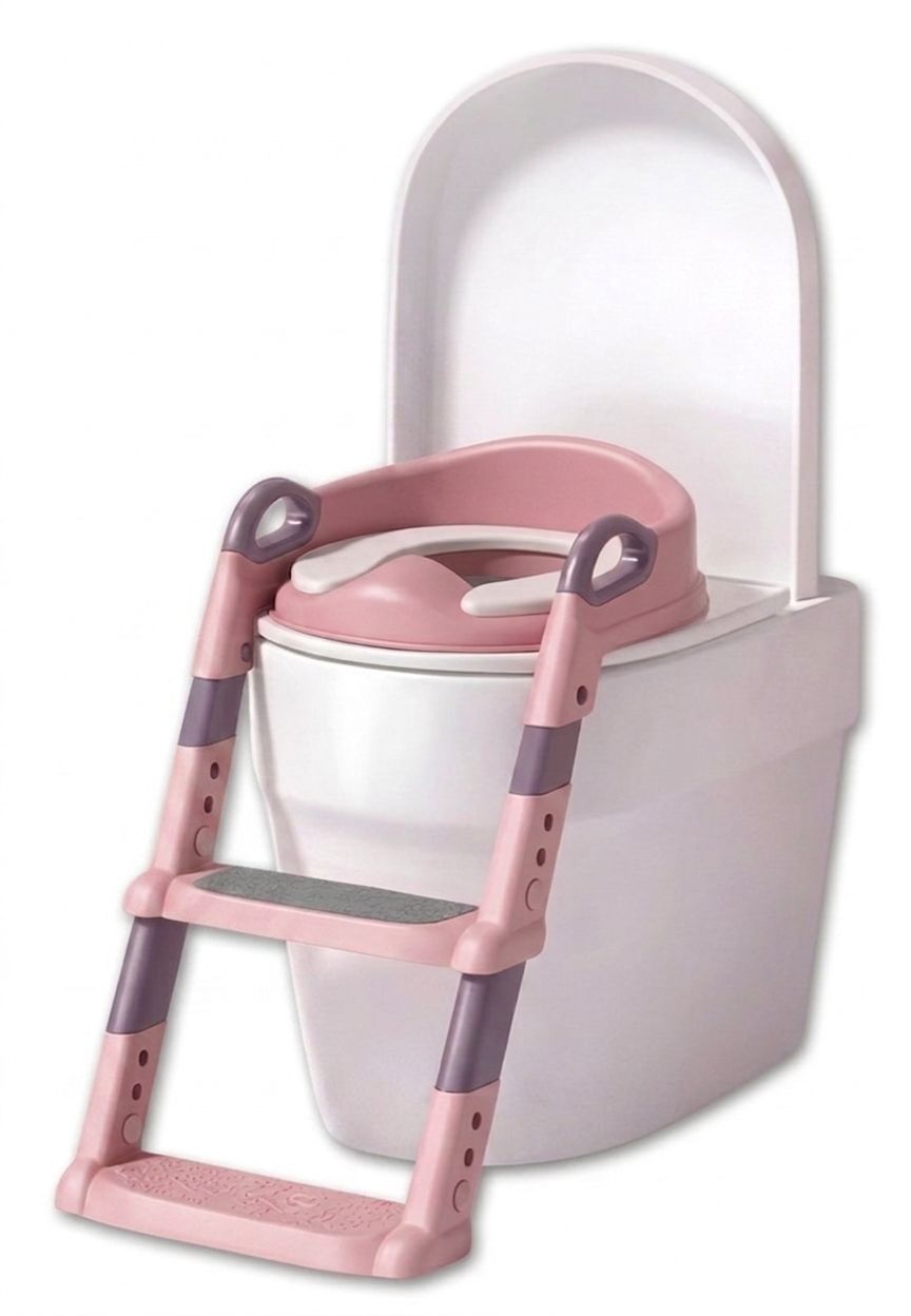 Assento Redutor Infantil com Escada Troninho Vaso Azul Rosa