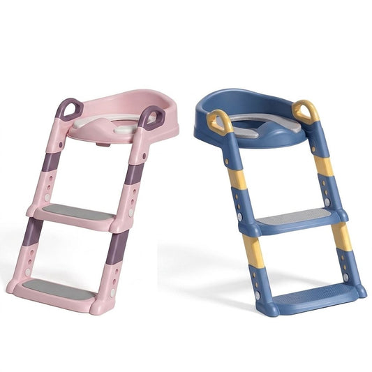 Assento Redutor Infantil com Escada Troninho Vaso Azul Rosa
