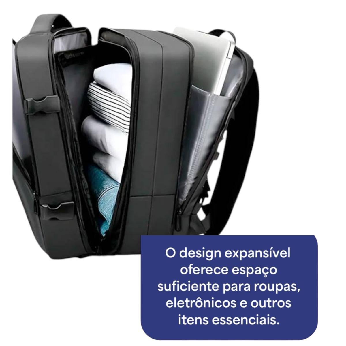 Mochila Executiva Expansiva Notebook Viagem Mala Bordo