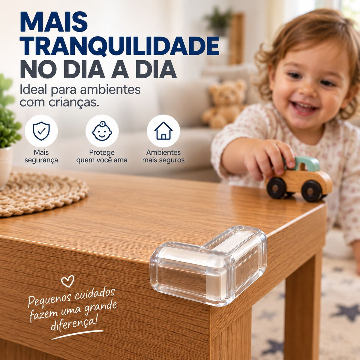 05 Protetor Quina Silicone Transparente Bebê Mesa Móveis